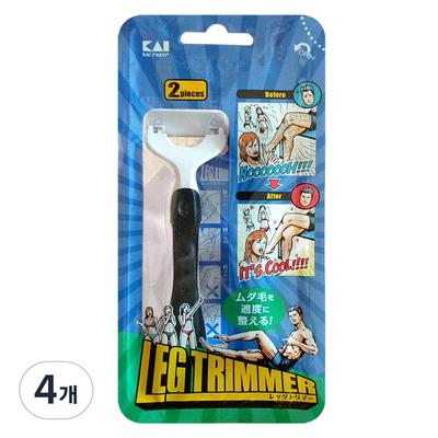 Kai Men's Leg Trimmer, Pack of 2, 4 Pieces ,Korean Razor Blade