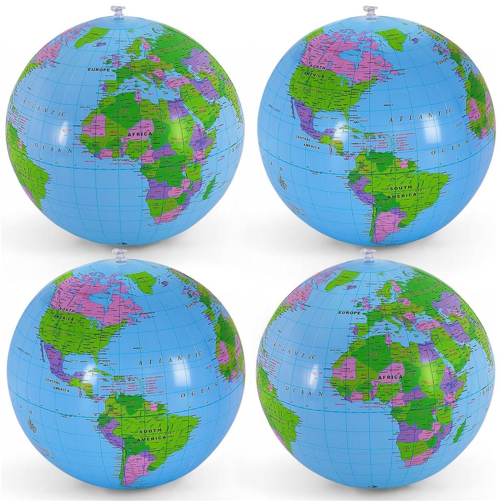 1/2/4 ks Nafukovací glóbus Nafouknutý světový glóbus Letní venkovní PVC Plážový míč Pro děti Školní třída Geografie Párty