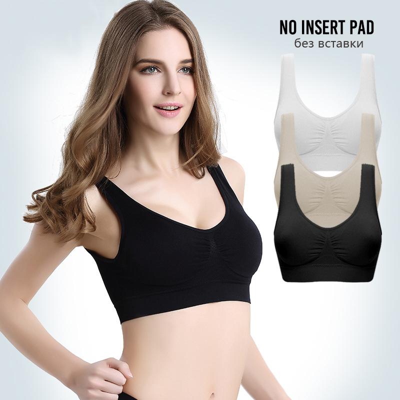 Women Sports Bra Without Pad Sleep Brassiere Underwear Sleep Yoga Sports Bra Vest Plus Size Top No Sponge Insert Pad Bralette
