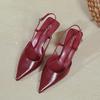 Sexy Burgundy Pointed Sandals Women's 2025 Summer New French Bag Head Single Shoes Temperament Stiletto High Heels