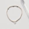 Bebe Silver Heart Water Pearl Bracelet 925 Mini Heart Charm Freshwater Pearl Bracelet 3mm