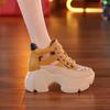 Fashion Hollow Summer Sandals Wedge Heels Leather Sneakers Women High Platform Beach Gothic Punk Casual Breathable Walking Slippers