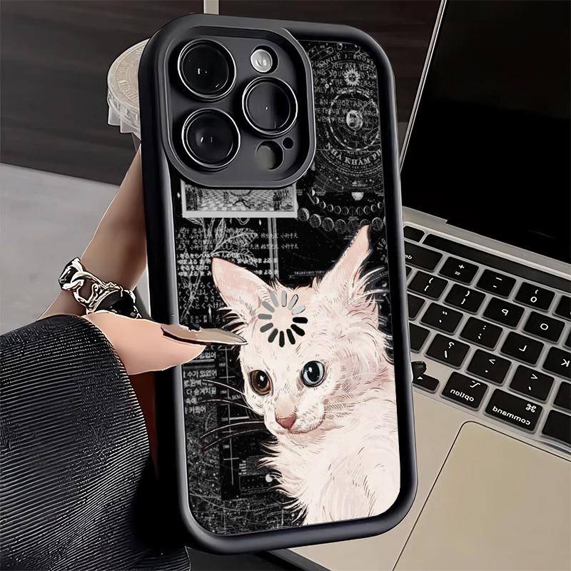Phone Case for iPhone 17 Air 16E 15 16 Pro Max Funny Cats Fashion Style Cover 14 Plus 13 12 Mini Soft Shell Silicone Fundas