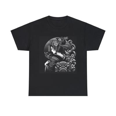 Unisex Adult T Shirt Art Deco Geisha Fusion Elegance Asian Artwork Stunning Tee