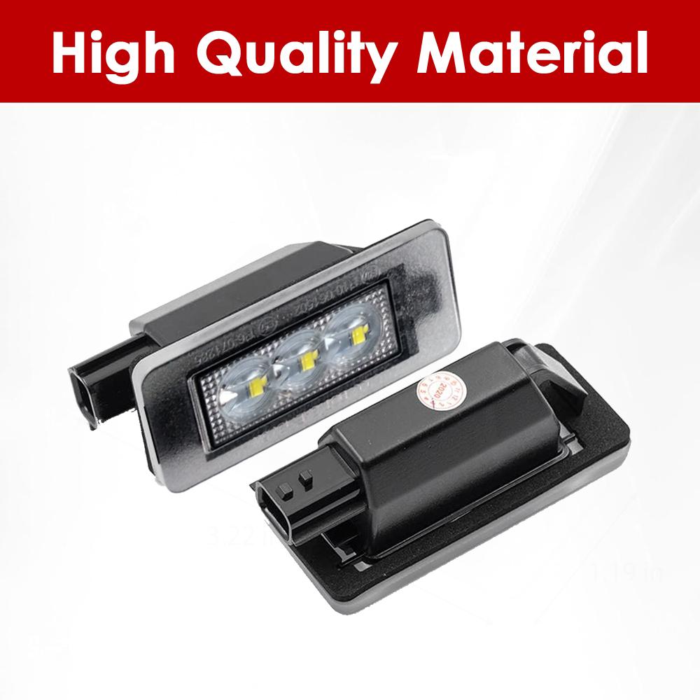 2PCS Error Free Black LED Car License Plate Light Bulbs Accessories for Citroen C3 C4 C5 DS4 Peugeot 208 2008 308 508 3008 5008