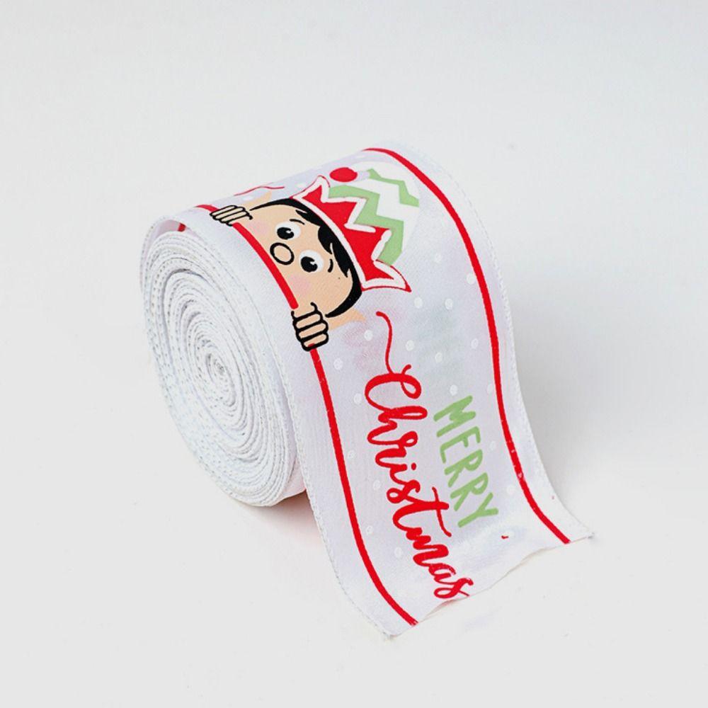 Christmas Tree Christmas Ribbons Deer Pattern Gift Packing Ribbons  Craft Supplies
