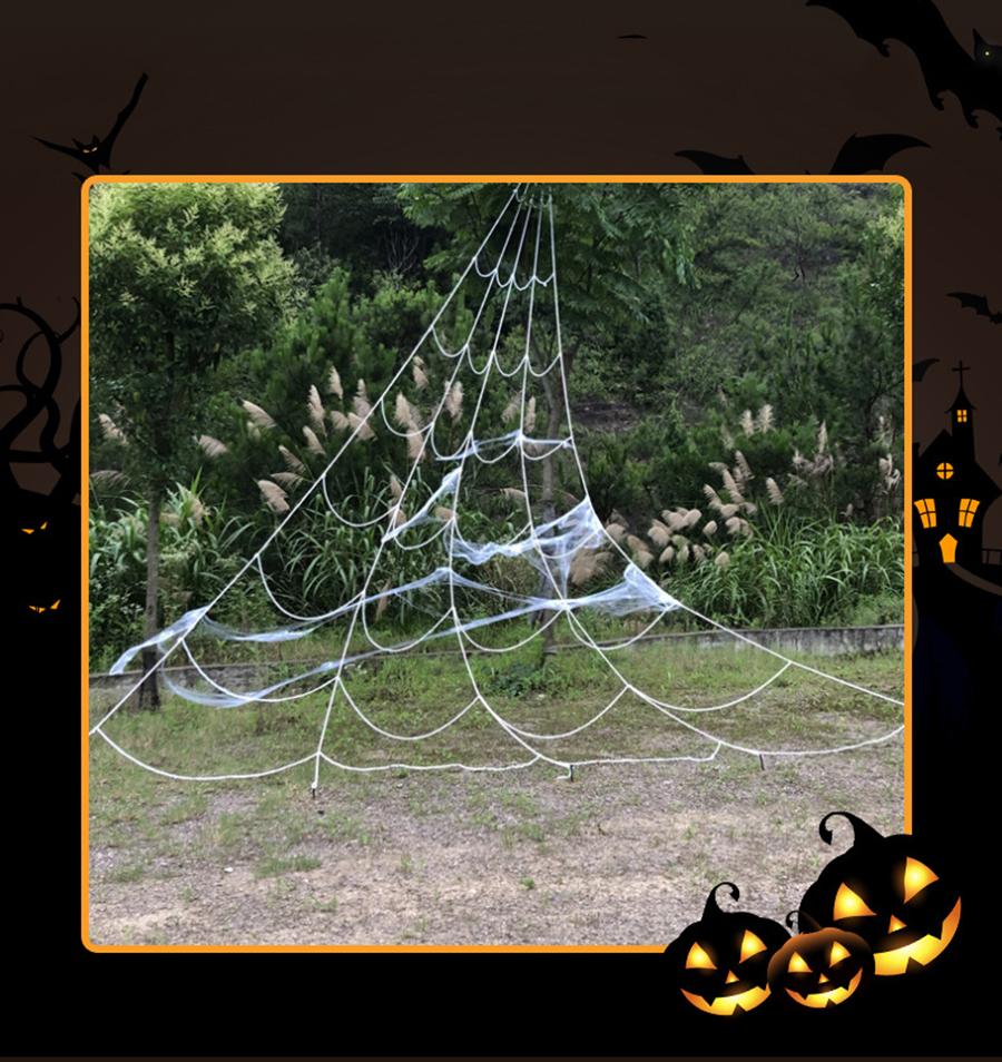 Spider Web Halloween Decorations 5M Giant Triangular With Spider