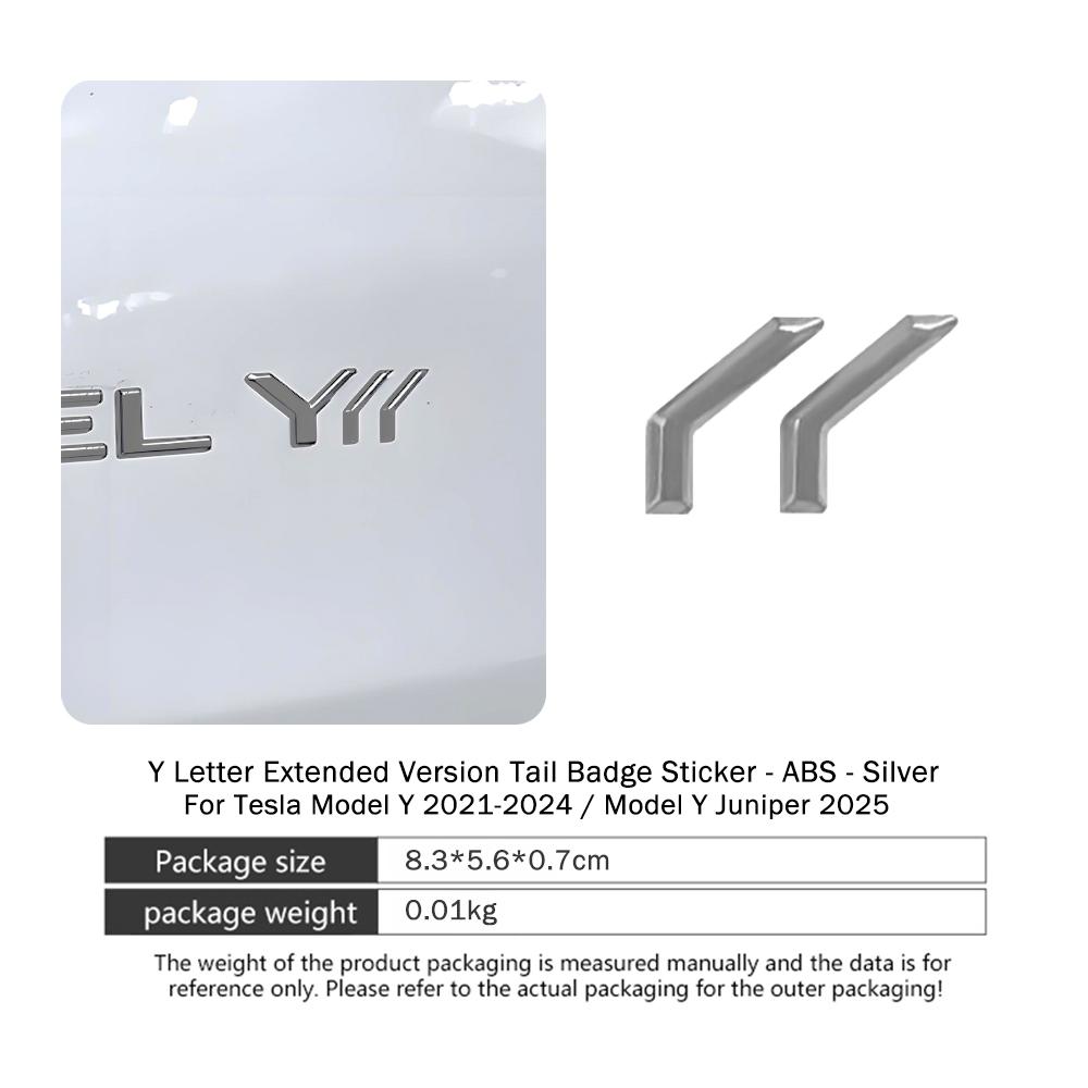 

New For Tesla ModelY Juniper 2025 ModeY 2021-2024 ABS Car Y Letters Logo Sticker Styling Auto Body Rear Trunk Emblem Accessories