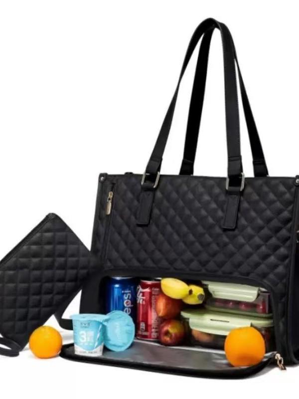 New Arrival: Insulated Lunch Bag - Large Capacity, Two-in-One Tote for Office Workers