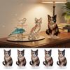 Collezione di Figure Animali Carine Fatte a Mano Cane Gatto Sculture Decorative Durevoli in Vetro Opere d'Arte Acriliche per Arredamento Casa Ufficio