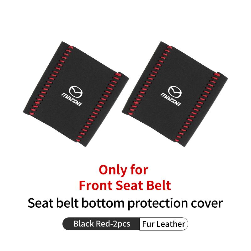 Car Buckle Protective Cover Fur Leather Safety Belt Protector Auto Accessories For Mazda 3 6 2 Axela CX5 CX3 CX30 CX9 Atenza IUE2