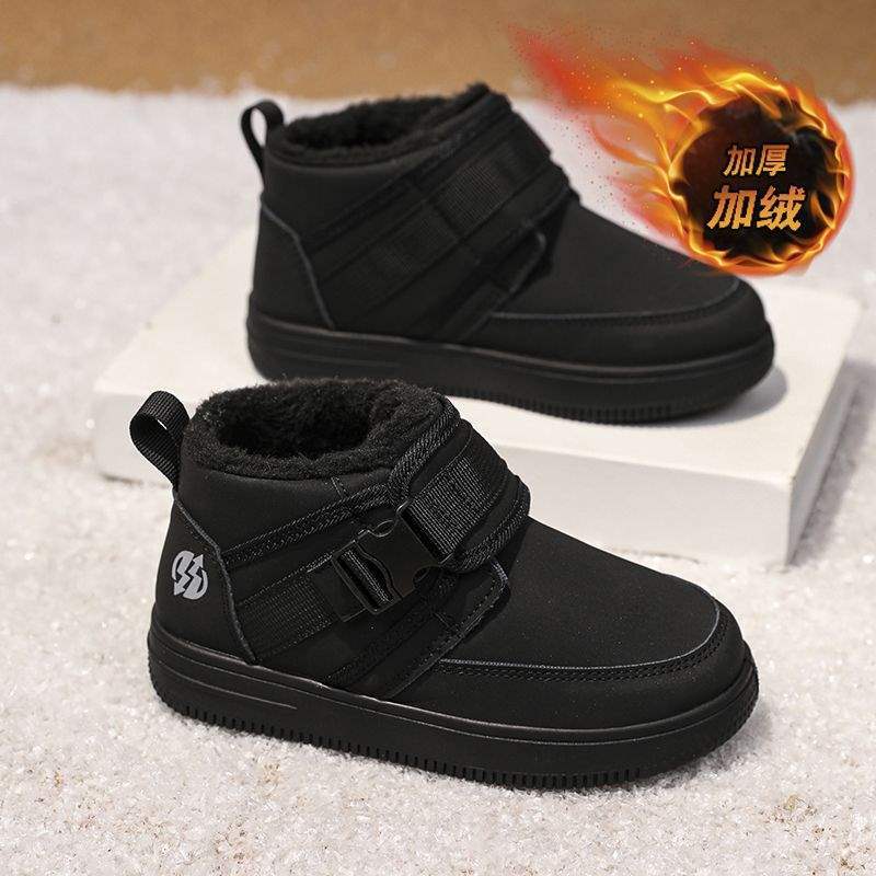 Girls Shoes Winter 2025 New Children's Non-slip Soft-soled Dad Shoes Trendy Older Children's Sports Shoes Velvet Cotton Shoes