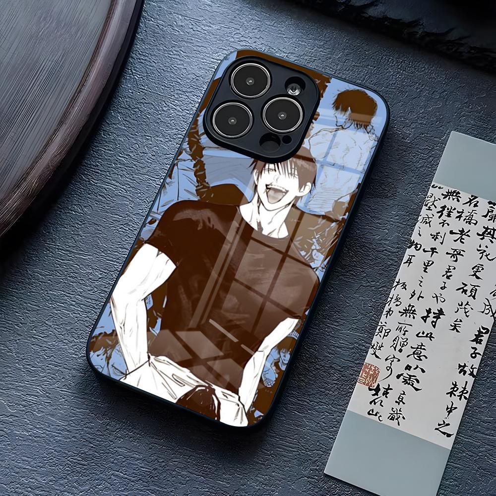 Toji Fushiguro Anime Phone Case For IPhone 15 Pro Max 14 Pro 12 11 13 Mini X XR XS 16 Plus SE Tempered Glass Back Cover