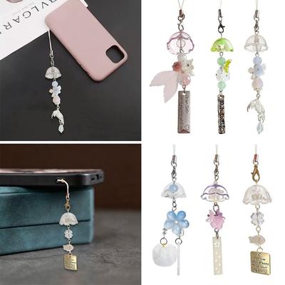 Transparent Rearview Mirror Pendant Tassel Car Hanging Ornament Cute Lanyard  Camera Keychain