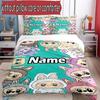 3pcs Duvet Cover Set (1*Duvet Cover + 2*Pillowcase, Without Core), Custom Name Labubu Pattern Bedding Set, Home Bedroom Decor Gift