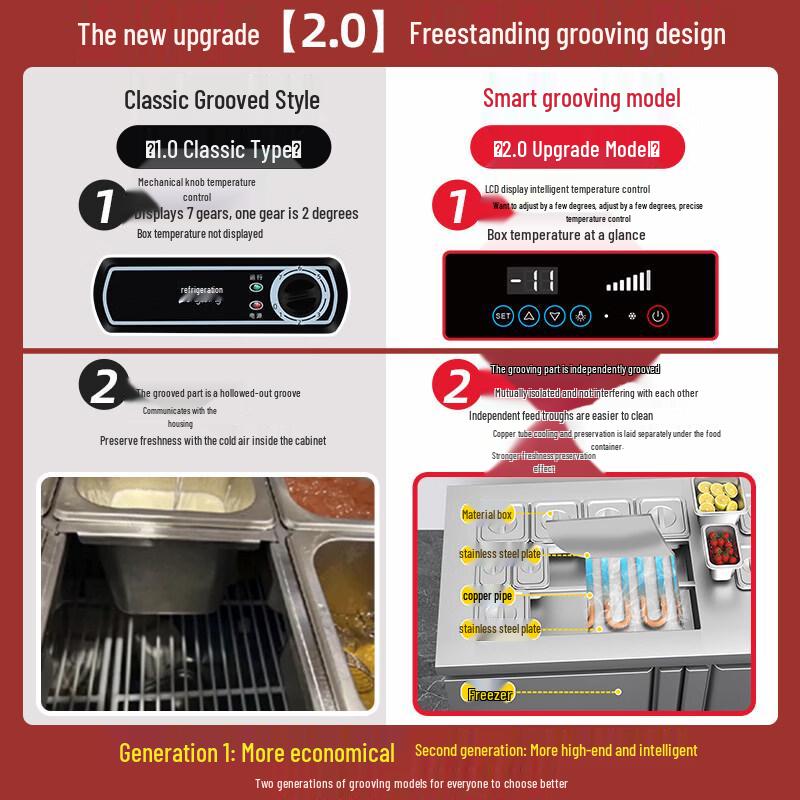 Commercial Refrigerated Milk Tea Bar Counter