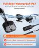 VANTRUE F1 Dashcam Moto 4K + 1080P (front and Rear), WiFi 5 GHz, GPS, IP67 Waterproof, German Voice Instructions, 24/7 Recording. Collision Detection