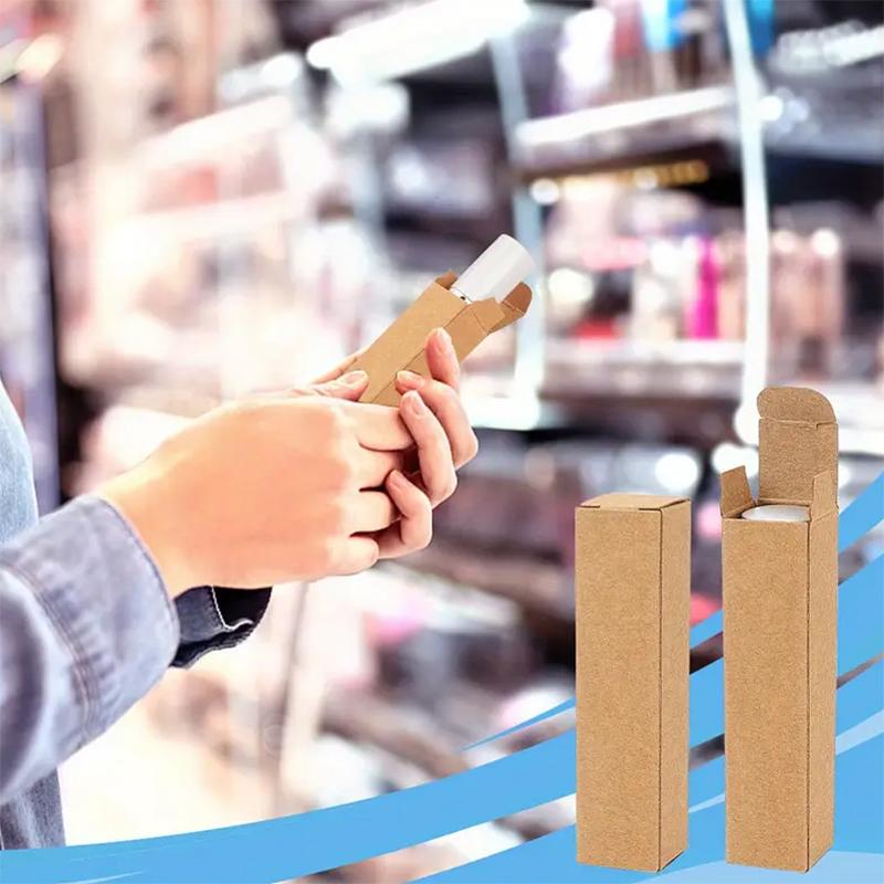 WTEMPO Rectangle Kraft Paper Gift Boxes Suitable for Jewelry Lip Balm Lipstick Small Long Presents Packaging and Shipping Cases