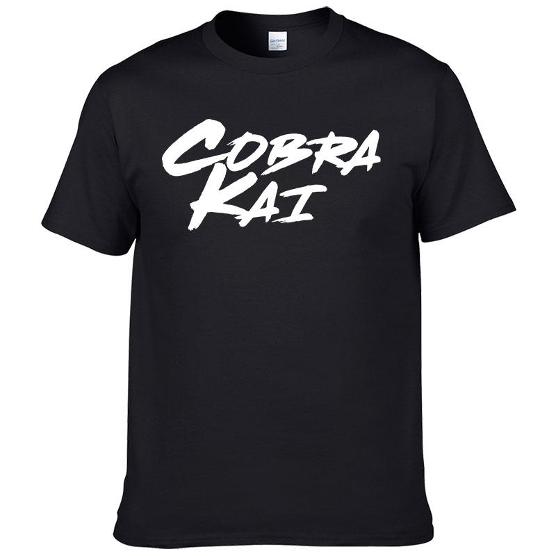 100% Cotton T Shirt Men's Summer Short Sleeve  Tshirt Fashion Casual T-shirt Cobra Kai Print Tshirt Homme Hombre F67