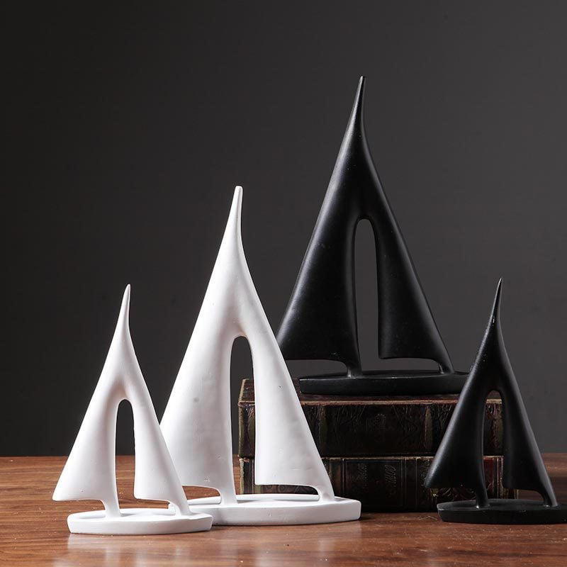 Ship Decorative Figurine White Large 28cm - Sailboat, Boat, Yacht