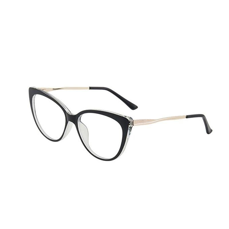 0 -0.5 -0.75 To -6.0 Blue Light Blocking Cat Eye Prescription Spectacles With Diopter Spring Leg Myopia Photochromic Eyeglasses