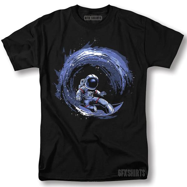 Astronaut Surfing Shirt Space Galaxy Cool Gift Graphic T-shirt Unisex T-Shirt S