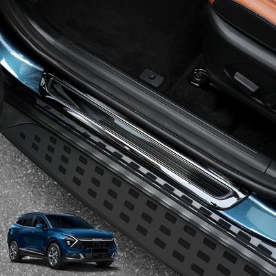 Car Interior and Exterior Door Sill Protectors Front and Rear Sill Guards Step Trim Strips Stainless Steel for Kia Sportage NQ5