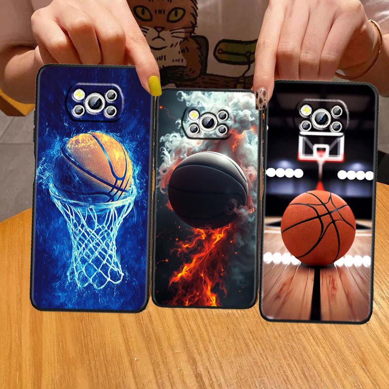 Sports basketball cool For Xiaomi Mi Poco F3 F4 F5 F6 X3 X4 X5 X6 X7 M3 M4 M5 M6 M7 GT Pro 5G Black Phone Case