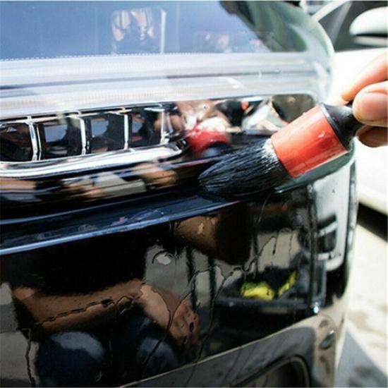 5pcs/set Black & Red Quality Car Detail Brush Boar Hair Brushes Tool For Car SU