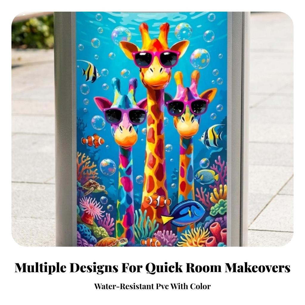 Trash Bin Sticker Peel-and-Stick Can Decal Decorative for Garden