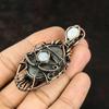 Evil Eye Stingray Coral Copper Wire Wrapped Gemstone Pendant Copper Wire Wrap Jewelry Moonstone Evil Eye Pendant Handmade Women Pendant Gift