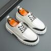 Fashion Men Fashion Height-increasing Derby Shoes American Casual Thick-soled Anti-slip Business Brand Leather Shoes Social Shoes Men