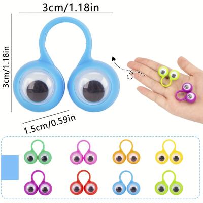 12 Stück Interaktive Wackelaugen, Ringe mit großen Augen, Augapfel-Fingerpuppen, Fördern die Fantasie, Partygeschenke, für Weihnachten, Halloween