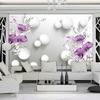 Modern 3d Wallpaper Stereo Relief Purple Calla Lily Flower Mural Living Room Bedroom Home Decor Wall Painting 3d Fresco