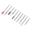 10 Pcs Nails Drill Bit Set Portable Remove Polishing Nail Glue Ceramic Nail Drill Bits for Women