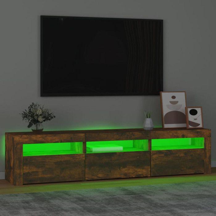 VidaXL Meuble TV avec Lumières LED Centre de Divertissement Rangement Meuble Média Meuble de Salon Salle de Séjour Maison 3152759