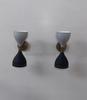 Brass Diabolo Wall Sconce Pair: Mid-Century Modern Italian Lighting