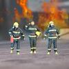 3 Pieces Firefighter Model, Collectibles Tiny People Model for Diorama Micro Landscapes Decoration