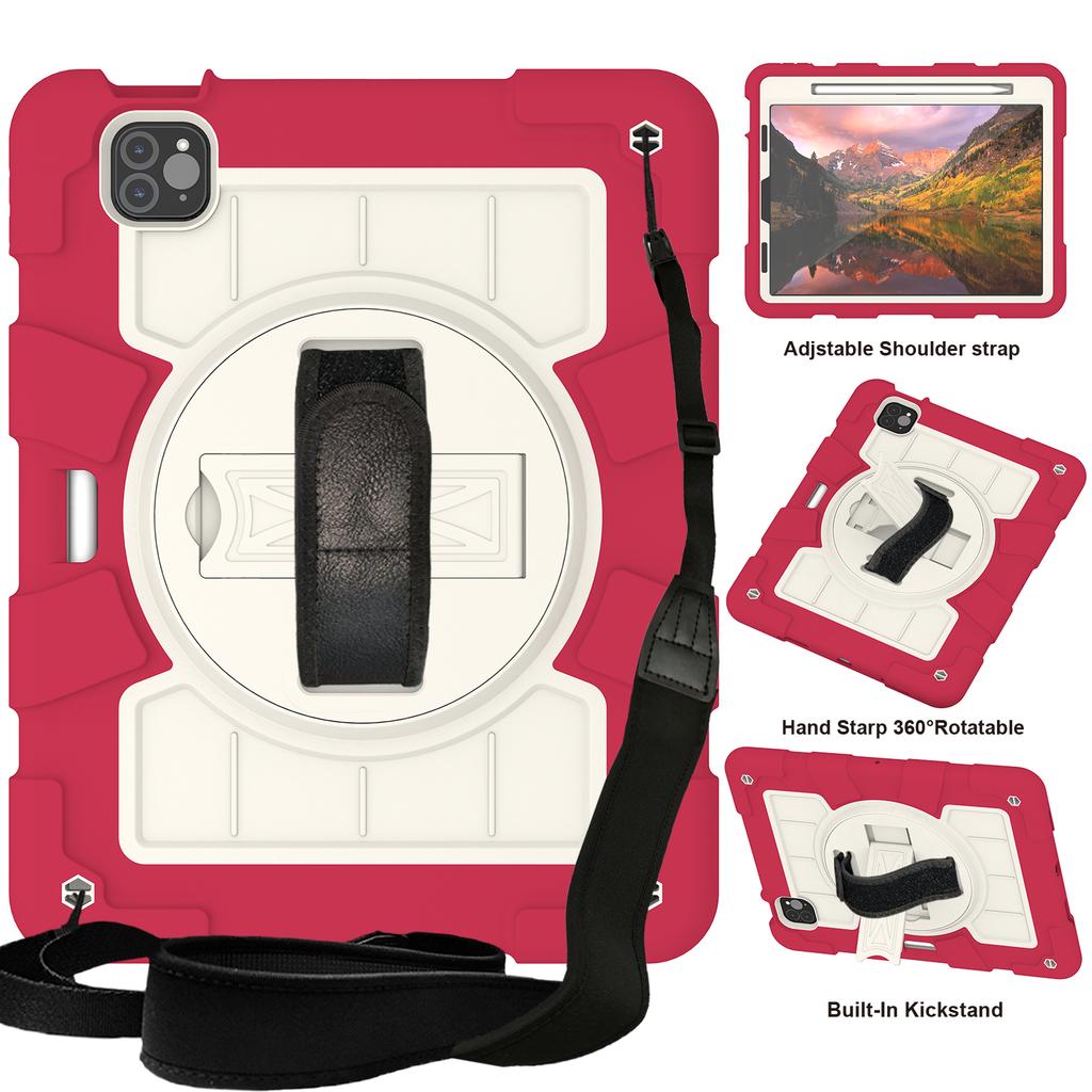 360 Rotating Case Universal for IPad Pro 11 2018 2020 2021 2022 Air 4 5 10.9 Kickstand Cover Shockproof with Hand Shoulder Strap