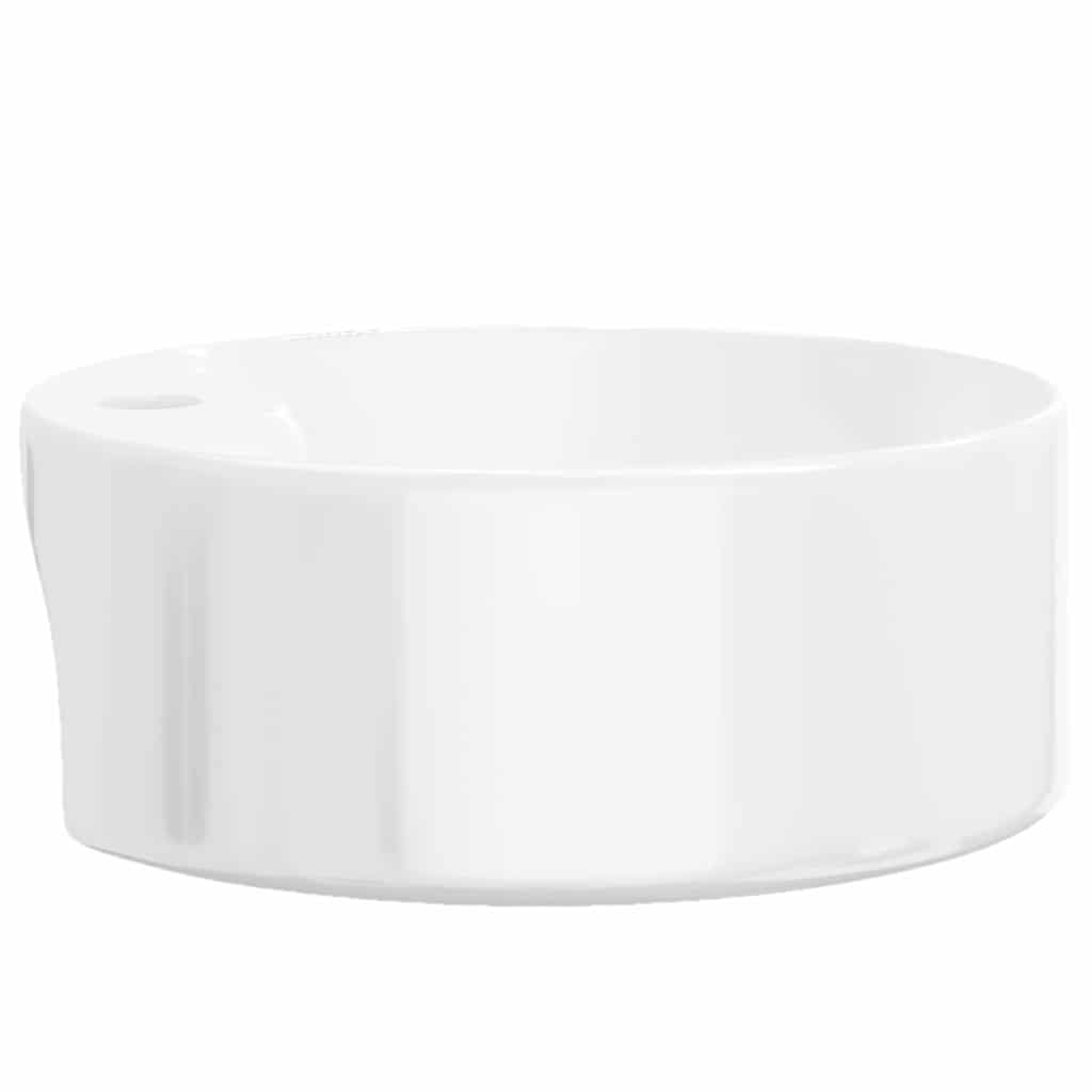 White Ceramic Round Washbasin 40x14.5 Cm
