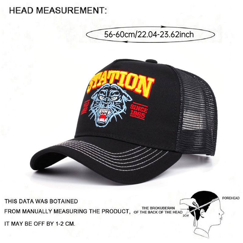 Fashion New Station Tiger Head Truck Hat Street Dance Hip Hop Hat Daily Cycling Sunshade Baseball Hat Mesh Hat