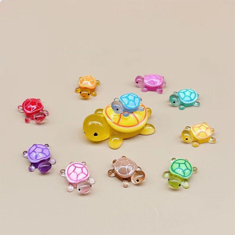 Leuchtende Schildkröten Miniatur Ornamente: DIY Schreibtisch Hängedeko Set