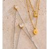 Yhpup Classic Stainless Steel Bling Cubic Zirconia Water Drop Double Layer Stacking Korean Necklace Pendant Chic Popular Jewelry