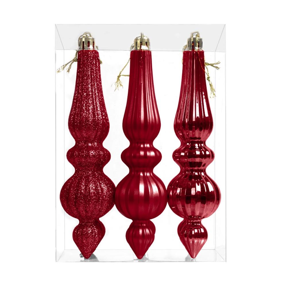 

6PCS Glitter Christmas Balls Christmas Tree Decoration Electroplated Gourd Sparkling Ice Column Ornaments New Year Party Decor красный