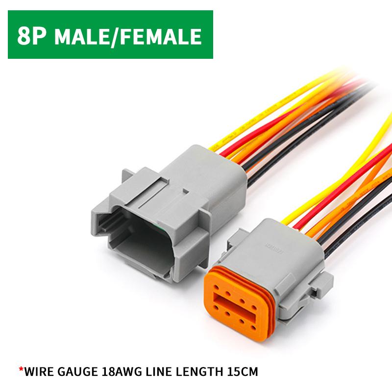 5/20/100 Sets Deutsch DT connector with 15cm Wiring harness DT06-2S/DT04-2P 2P 3P 4P 6P 8P 12P waterproof electrical connector