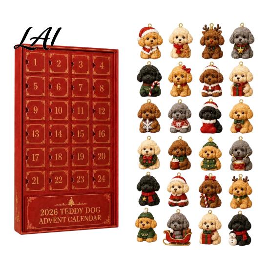 Christmas Gift for Pet Owners Themed Advent Calendar 2026 24 Days Countdown with Kids Pcs Mini 3D Cat Dog Ornaments Holiday Gifts Home Party