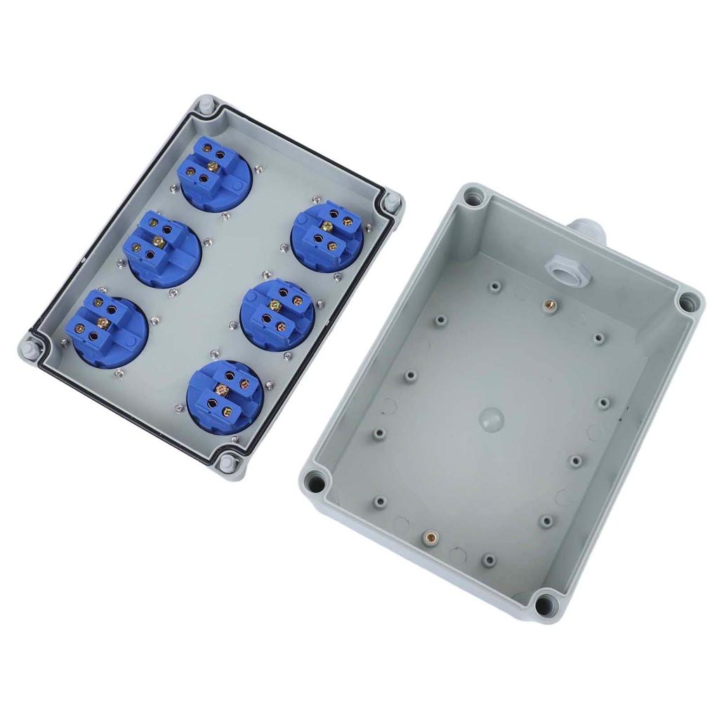 Outdoor Sockets Industrial Power Box Wall Distributor Easy To Install Shock Resistant Housing Flame-retardant Plastic