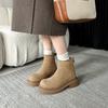 Cowhide version~ 8cm short boots for women in stock, new versatile matte leather thick-soled Martin boots in autumn 2025