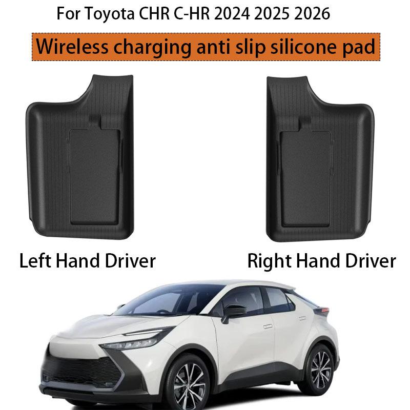Car Center Control Panel Wireless Charging Anti Slip Silicone Pad for Toyota CHR C-HR 2024 2025 2026 Interior Accessories