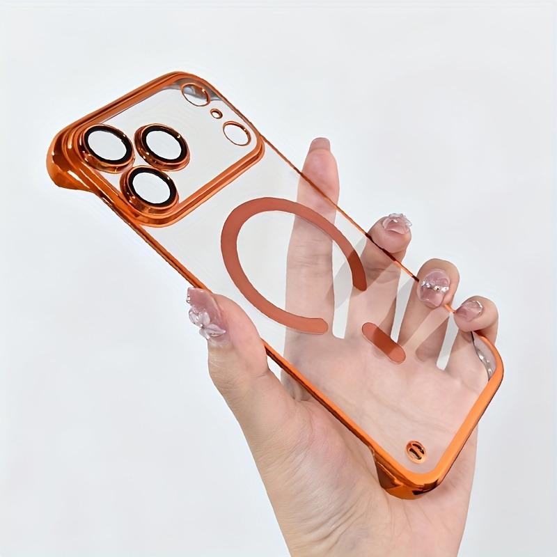 

Luxury Plating Clear Frameless Magnetic Phone Case For iPhone 17 16 15 14 13 12 Pro Max Plus 17 Air For Magsafe Ultra Thin Cover iPhone 15 Pro Max